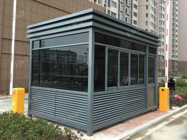 方形钢结构岗亭 氟碳喷漆岗亭